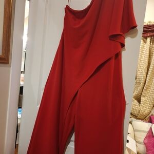 Adrianna Papell One Shoulder Scarlet Dress